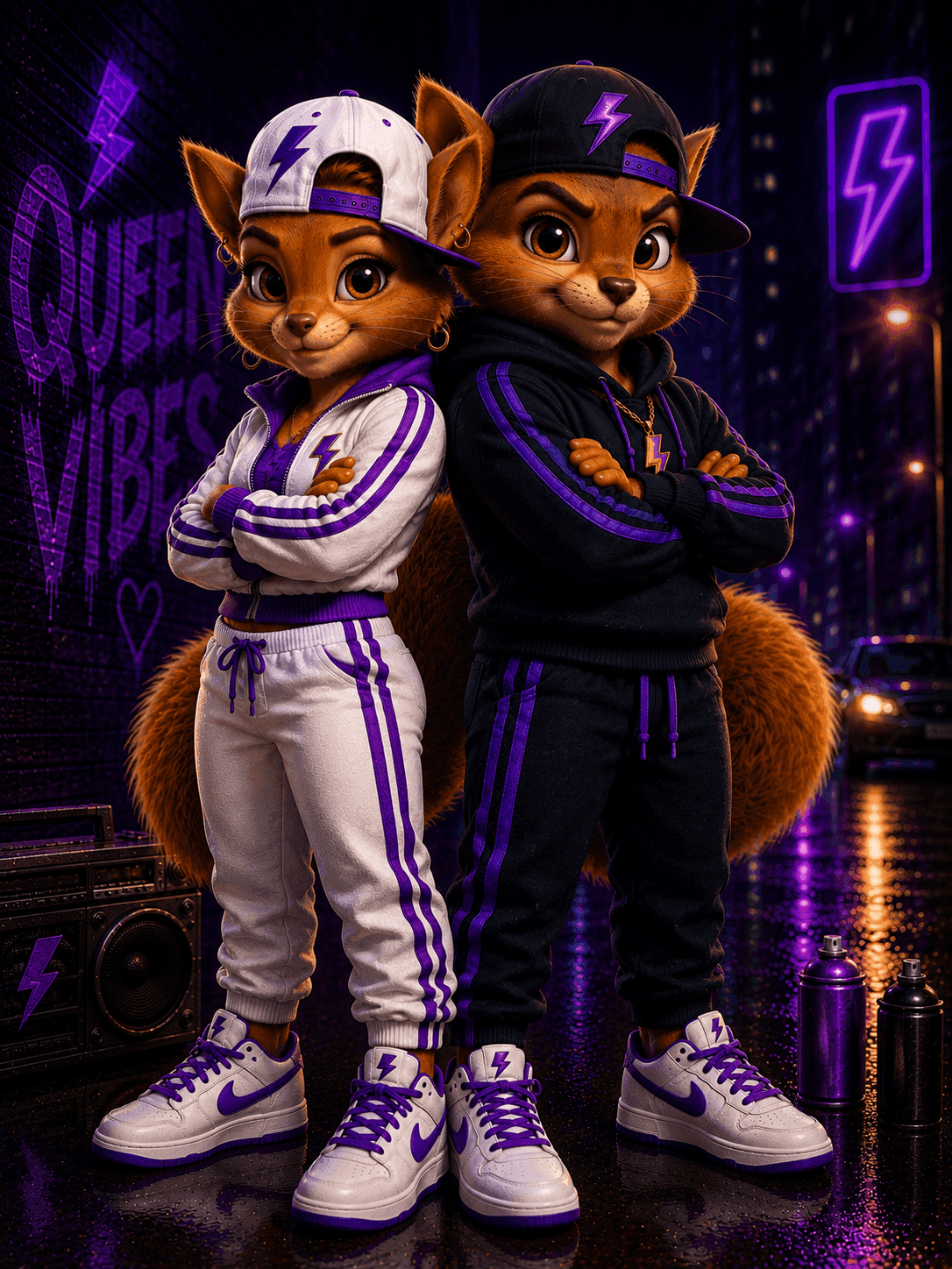 Bijou and Tré, the Focus Collective guides, standing back to back
